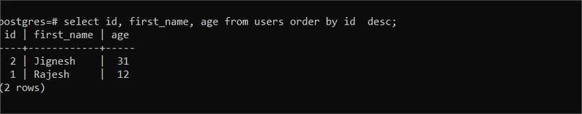 Select data from Table