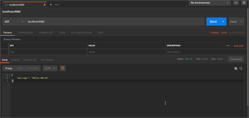 node crud create api response