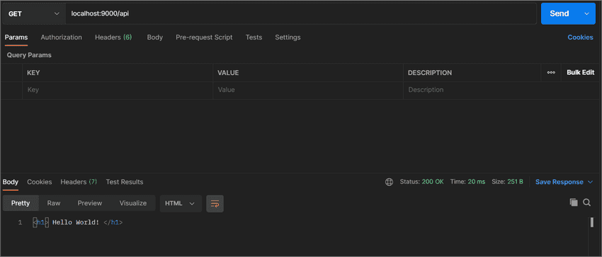 Hello World Node Express API